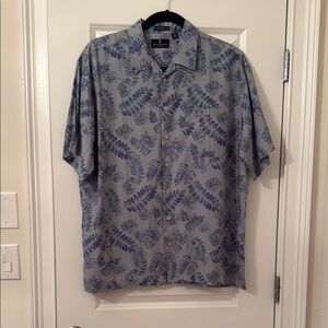 Blue Tropical Men’s Casual Short Sleeve Shirt Sz XL